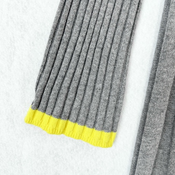 Anthropologie Sweater Dress Womens Small Gray Yellow Rib Knit Bell Sleeves - Picture 5 of 13
